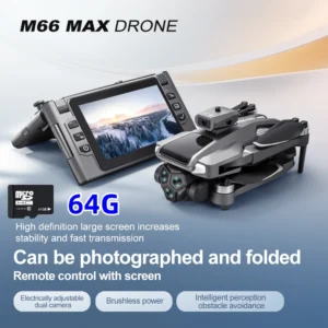 2025 New M66 RC Drone 4K Professinal With Wide Angle Triple HD Camera Foldable RC Helicopter WIFI FPV Height Hold Apron Sell