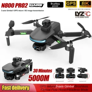 N800 PRO2 Profesional Drone with 8K HD EIS Camera 3-axis gimbal Aerial Photography Obstacle Avoidance FPV GPS Dron RC Quadcopter