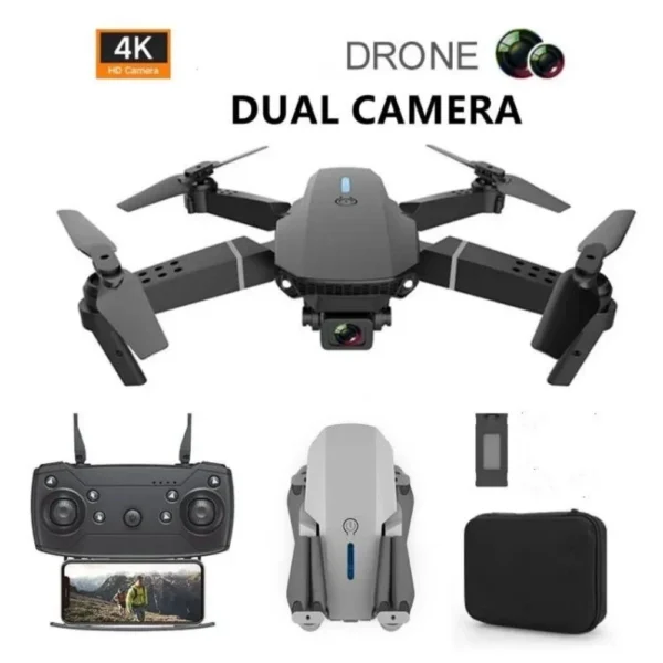 E88 Pro Drone Quadcopter UAV Dual Camera, Altitude Hold, One-Key Operation, LED Lights, Durable ABS Material, Ideal Kid's Toy - Image 4