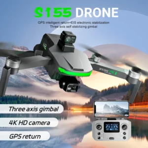 S155/S135 Pro GPS Drone 4k HD Camera Aerial Photography FPV 3-axis Anti-shake Gimbal Brushless Motor Obstacle Avoidance Toys