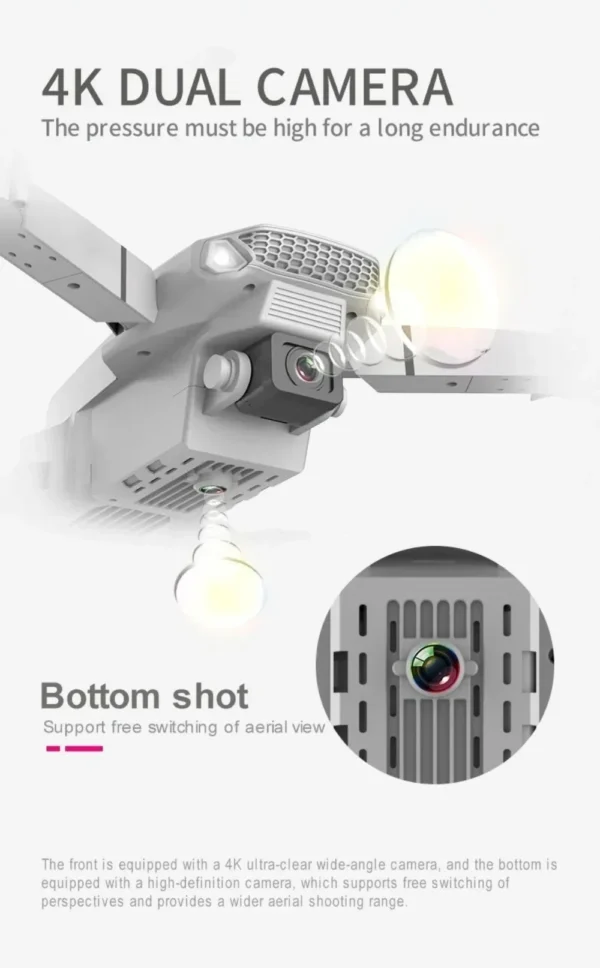 E88 Pro Drone Quadcopter UAV Dual Camera, Altitude Hold, One-Key Operation, LED Lights, Durable ABS Material, Ideal Kid's Toy - Image 6