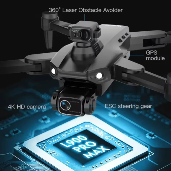 L900 Pro Max GPS Drone 4K Professional HD Dual Camera 5G Wifi 360° Obstacle Avoidance Brushless Foldable Quadcopter RC Kids Toy - Image 3