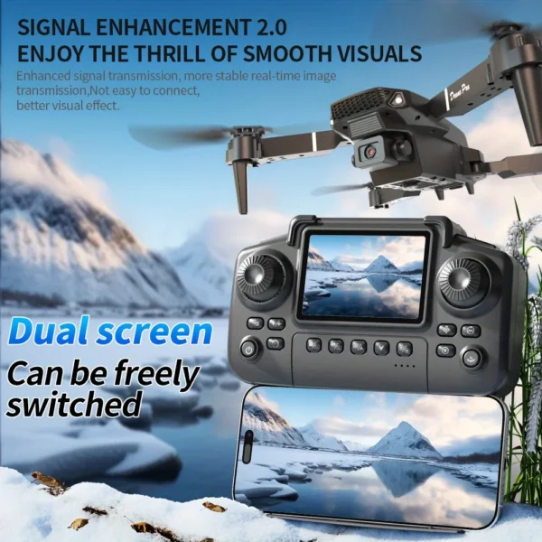 E88Pro with Screen Control HD 8K Drone Dual Camera Colorful Light Foldable Mini RC Drone Quadrotor Helicopter Children's Toys - Image 4