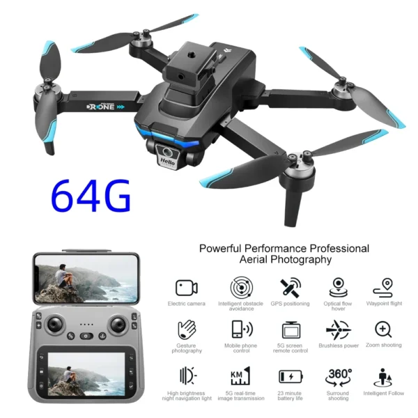F208 PRO Drone 4K Profesional HD 2-Axis Gimbal GPS 5G WiFi 1KM RC Distance FPV Dron Brushless Quadcopter - Image 2