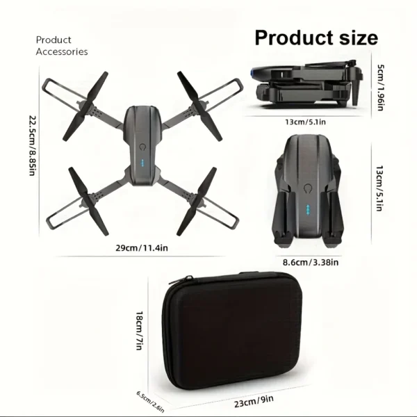 E99 Foldable RC Drone with Dual 8K Cameras, Ideal for Beginners and Adults,  USB Rechargeable Battery, Perfect Gift for Holidays - Image 2