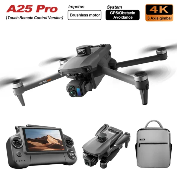 High end drone A25PR system touch screen three-axis gimbal 8k three-axis mechanical stabilization gimbal electronic anti shake - Image 3