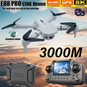 2025 New E88 PRO 8K HD Drone with Wide-Angle Camera WiFi FPV Foldable RC Quadcopter for Kids Adults Aerial Photography Toy Gift
