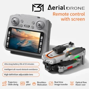 8K HD Brushless Drone with Screen RC | Optical Flow Hover, Obstacle Avoidance | Black Tech Quadcopter for Aerial Photography