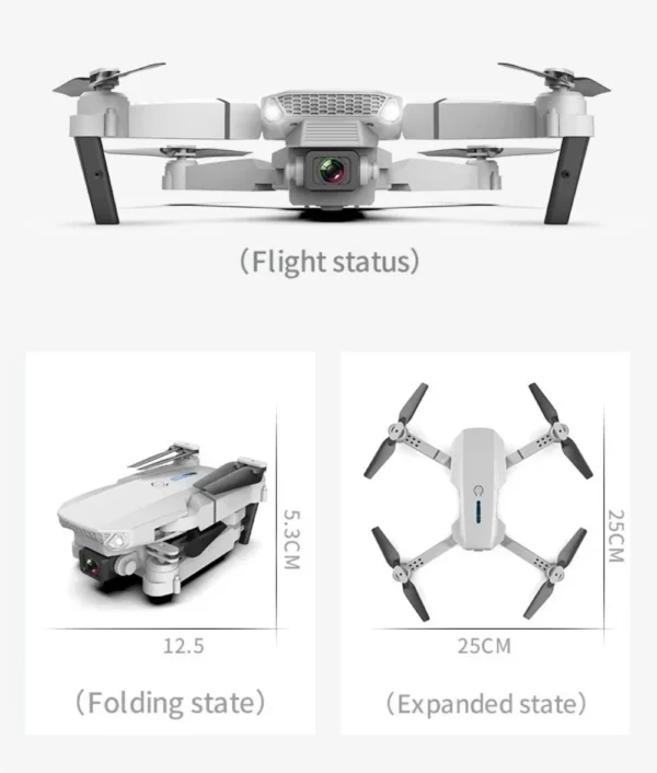 E88 Pro Drone Quadcopter UAV Dual Camera, Altitude Hold, One-Key Operation, LED Lights, Durable ABS Material, Ideal Kid's Toy - Image 3