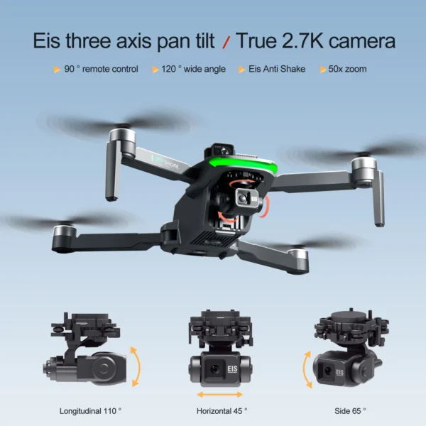S155/S135 Pro GPS Drone 4k HD Camera Aerial Photography FPV 3-axis Anti-shake Gimbal Brushless Motor Obstacle Avoidance Toys - Image 4