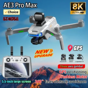 2025 AE3 Pro MAX Drone GPS 8K Camera 3-Axis Gimbal 5G image transmission Aerial Photography Brushless Foldable Mini Drone Toy