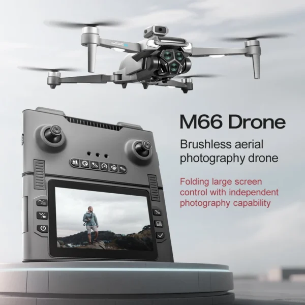 2025 New M66 Max 4K Dual Camera Drone with Foldable Screen 10km Flight Range GPS Auto Return Brushless Motor RC Quadcopter - Image 2