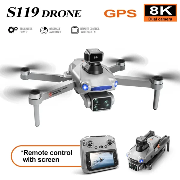 ultra long endurance GPS drone optical flow obstacle avoidance high-definition wifi realtime image transmission mini drones S119 - Image 4