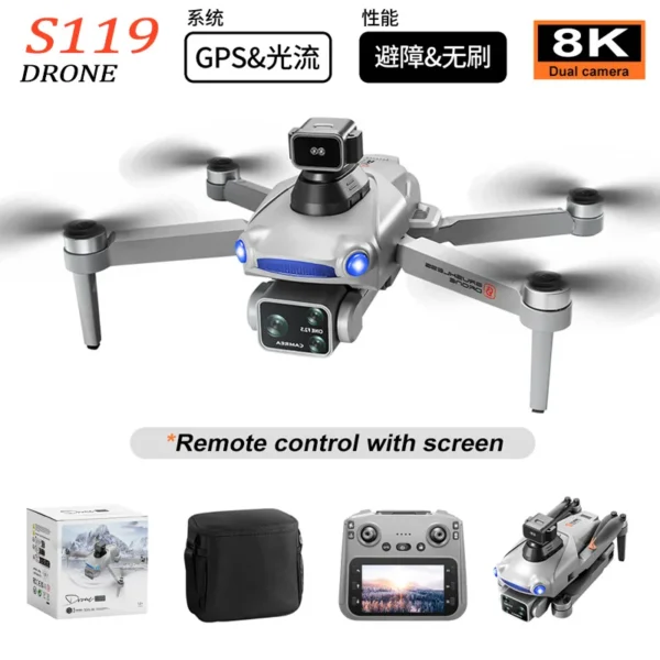 Drone Gps Fixed Slot Return With Screen Classy Aerial Photography Quadcopter 8k Long Battery Life - Image 5