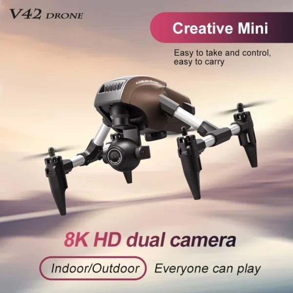 4DRC New V42 Mini Drone Professinal 8K HD Dual Camera FPV WIFI Optical Flow Localization Altitude Hold RC Quadcopter Gift Toys - Image 2