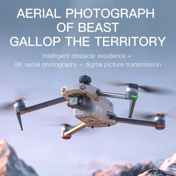 2025 K11 Tubro Drone With 8K Professional Camera GPS+Digital Image Transmission 3-axis Gimbal Anti-Shake Camera Drone RC Toy - Image 2