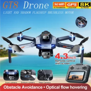 NEW Drones GT8 GPS 8K Professional HD 180° Dual Cameras 5G WIFI Brushless Motors Obstacle Avoidance FPV Foldable Quadcopter Toy
