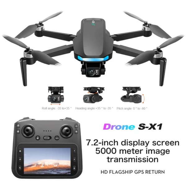 Professional high-end drone GPS screen control three-axis gimbal aerial photography ultra clear digital relay image transmission