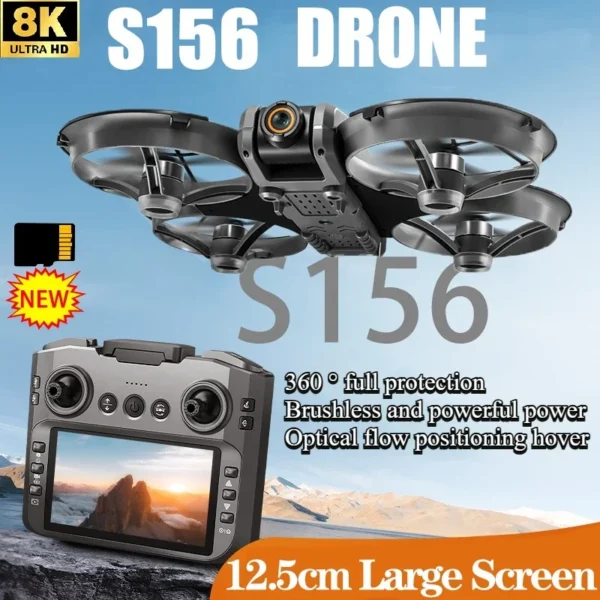 S156 Remote Control Crossing Drone Aerial Vehicle with Display Screen Four Axis Optical Flow Remote Control Aircraft Large Size - Image 2
