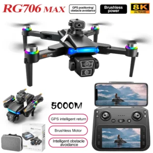 New RG706 MAX GPS Drone 8K Professional Camera Aerial FPV Brushless Avoiding Obstacle with Large Screen Control Folding Drones