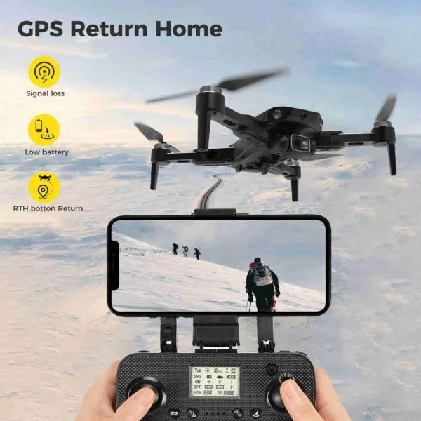 New RC Drone Brushless Motor Long Flight Times GPS Drone Quadcopter with Remote Controller 2 Batteries Remote Control Drone - Image 2
