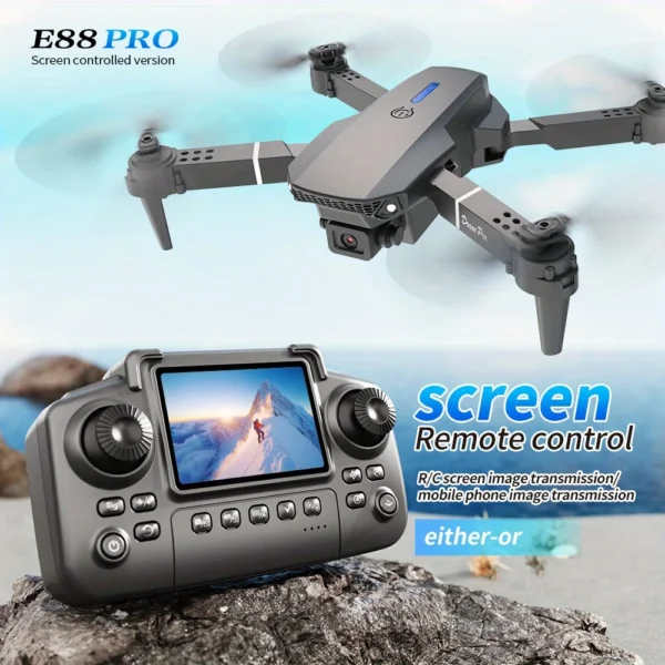 E88Pro with Screen Control HD 8K Drone Dual Camera Colorful Light Foldable Mini RC Drone Quadrotor Helicopter Children's Toys - Image 3