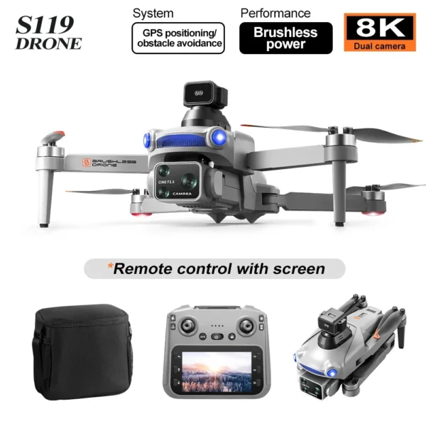 ultra long endurance GPS drone optical flow obstacle avoidance high-definition wifi realtime image transmission mini drones S119 - Image 5
