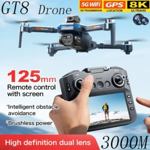 2025 NEW GT8 Rc Drone 8K Profesional HD Dual Camera With Screen FPV WIFI Brushless Motor Obstacle Avoidance FPV Quadcopter Toys